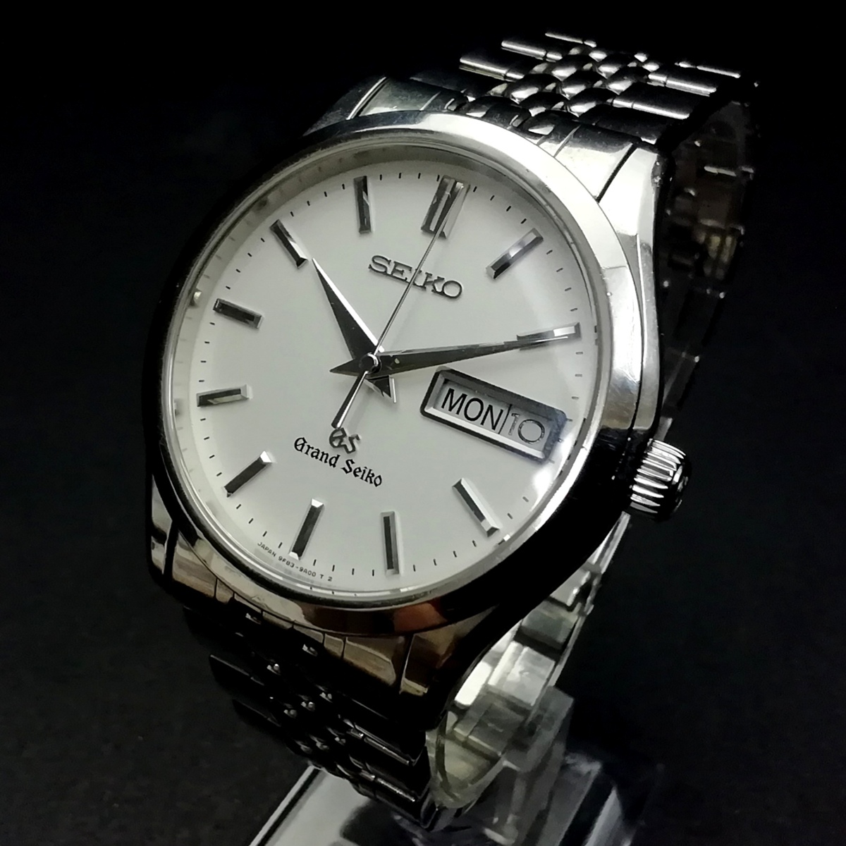 美品 GRAND SEIKO グランドセイコー クォーツ デイデイト 9F83-9A00 純正ブレス メンズ腕時計