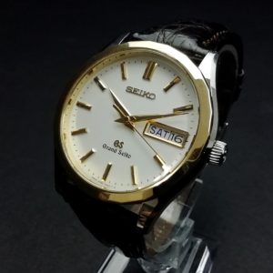 SEIKO GS グランドセイコー クォーツ 9F83-9A10 18KTベゼル デイデイト メンズ腕時計